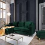 Lijeva kutna garnitura na razvlačenje Muguet Bottle Green