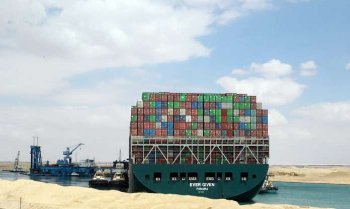 Suez Canal blocked as container ship runs aground