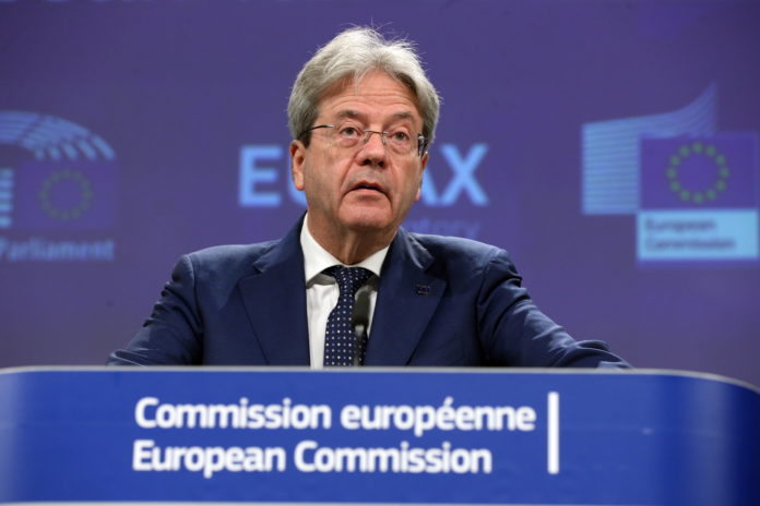 EU Commissioner for Economy Gentiloni's press conference in Brussels