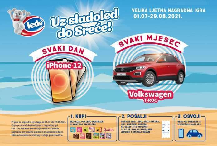 Ledo pokrenuo veliku ljetnu nagradnu igru „Uz sladoled do Sreće!“ s bogatim fondom nagrada