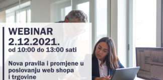 WEBINAR 2.12.2021.: Nova pravila i promjene u poslovanju web shopa i trgovine