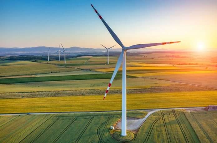 Sunset above the windmills