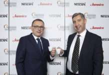 Jamnica i Nestlé sklopili strateško partnerstvo za prodaju NESCAFÉ kave u Out Of Home kanalu Siniša Mužić, predsjednik Uprave Jamnice i Laurentiu-Florin Dimitriu, generalni direktor kompanije Nestlé za Hrvatsku, Sloveniju i Bosnu i Hercegovinu