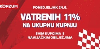 Konzum u ponedjeljak kupcima daje ‘vatreni navijački popust’